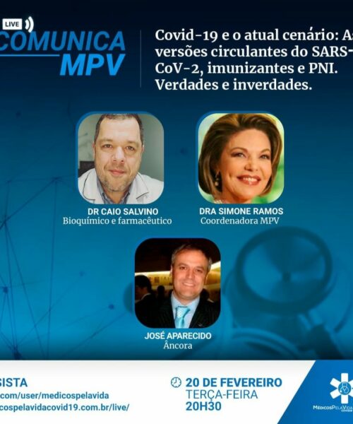 A edição106 das Lives Comunica MPV, segue debatendo as Audiências Pública e a inclusão da “vacina” C19 no PNI – Terça-feira (20) 20h30h