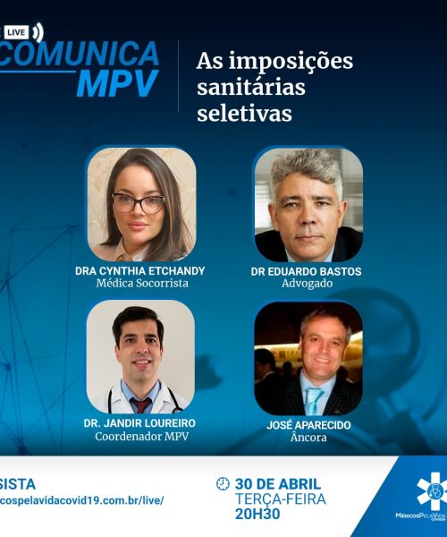 A 112ª Live Comunica MPV de terça-feira (30) às 20h30 é médico jurídica e vai debater as imposições do Ministério da Saúde em relação aos experimento gênico covid em sua 6ª edição