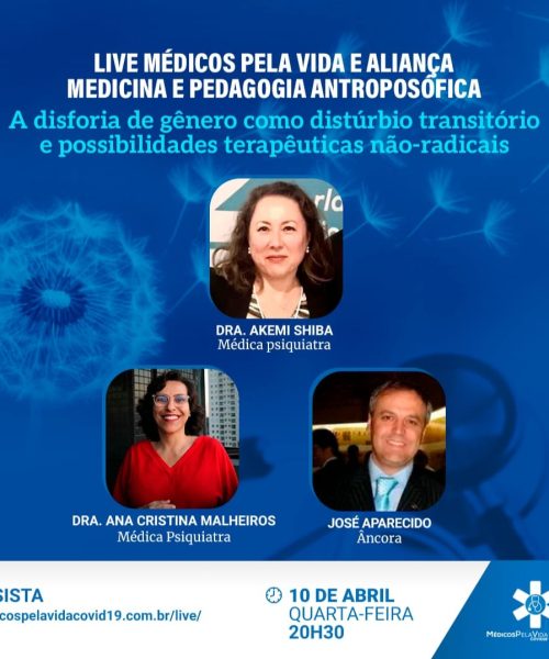 O MPV e a AM&PA debatem a Educação e a Disforia de Gênero como distúrbio transitório com possibilidades terapêuticas não-radicais – Quarta-feira (10) – 20h30
