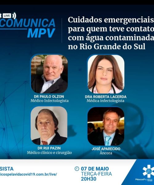 SOS Rio Grande do Sul – Médicos pela Vida: Dicas sobre diagnóstico e sintomas de infecções adquiridas em contato com a água contaminada – Hoje terça-feira (7) – 20h30
