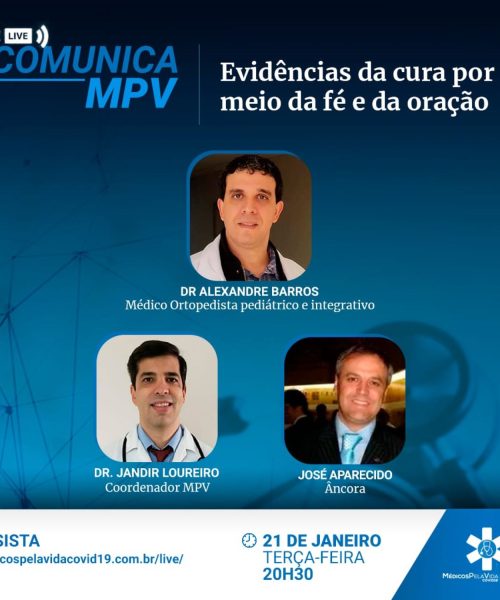 A 135ª Live Comunica MPV debate um tema pra lá de instigante: “O papel da fé na cura de doenças.” com o Dr. Alexandre Barros. Terça-feira (21) às 20h30!