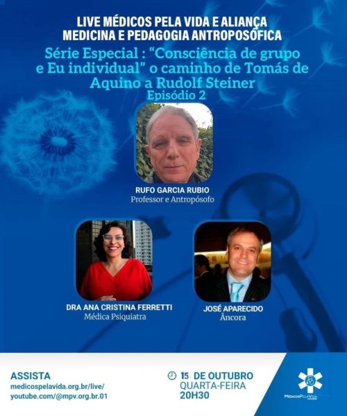 Live MPV e Aliança Antroposófica, quarta-feira (15/10) às 20h30. “Consciência de grupo e Eu individual: o caminho de Tomás de Aquino a Rudolf Steiner” – Parte 2