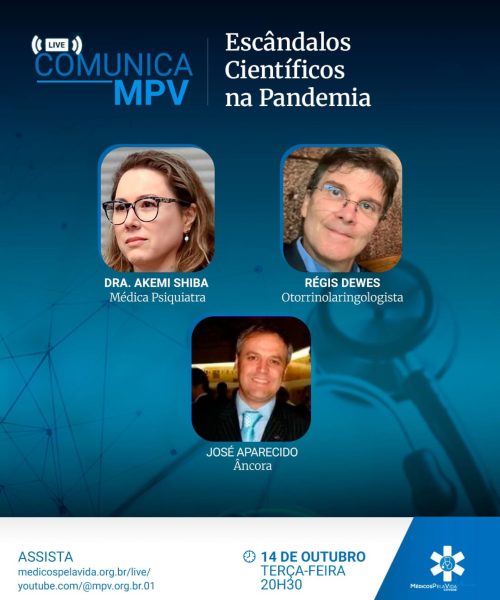 Live Comunica MPV – Edição 175 – terça-feira (14/10) às 20h30 – Estudos científicos realizados durante a pandemia são cercados de controvérsias