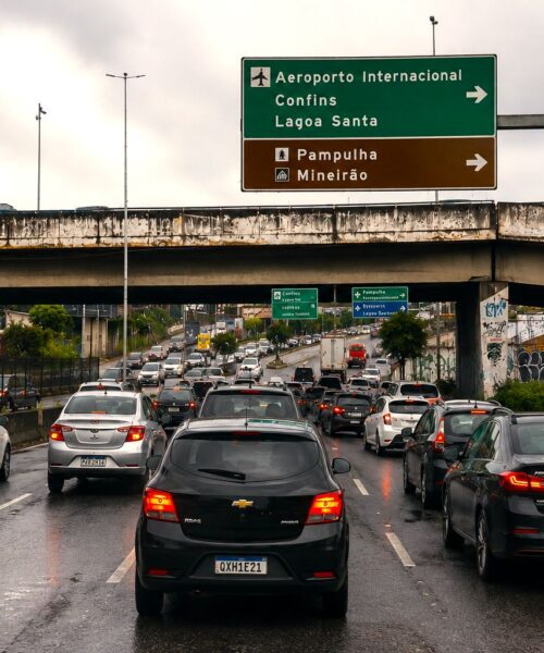 A última imagem de Belo Horizonte é o retrato da esculhambação na saída para o Aeroporto Internacional