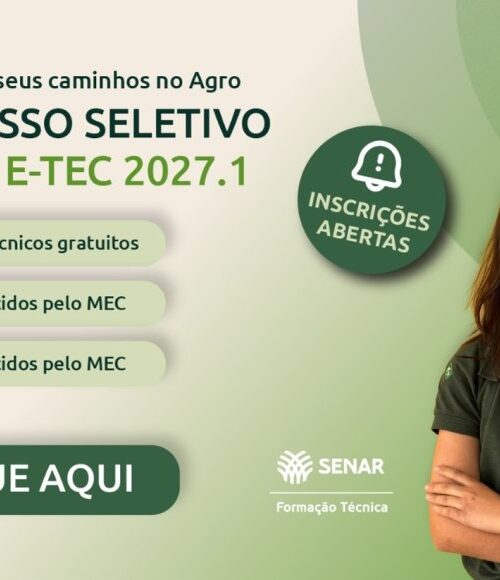 Senar e-Tec oferece cursos técnicos gratuitos 